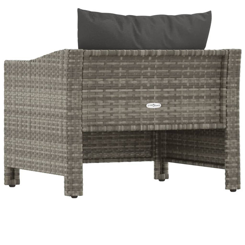 Vidaxl Sillón De Jardín Con Cojín De Ratán Sintético Gris_5
