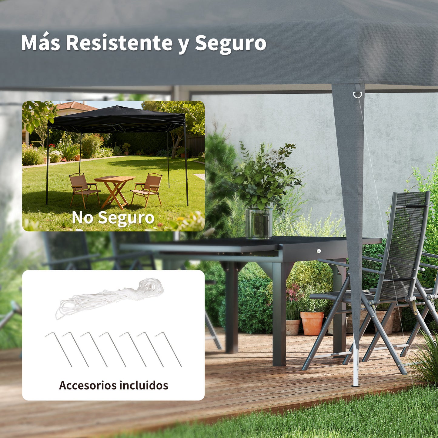 Carpa Plegable 3x3m De Jardín Cenador De Jardín Con Bolsa De Transporte Anti-uv_5