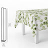 Mantel Hule Rectangular Hojas Verdes. Impermeable Antimanchas Pvc 140 Cm. X 20 Metros. Rollo Recortable. Interior Y Exterior