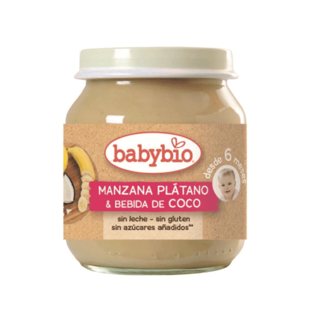 Tarrito Manzana, Plátano y Bebida de coco Babybio, 130 g, Babybio