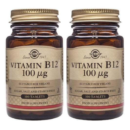 Pack 2x Vit B12 100mcg Solgar 100 Comp