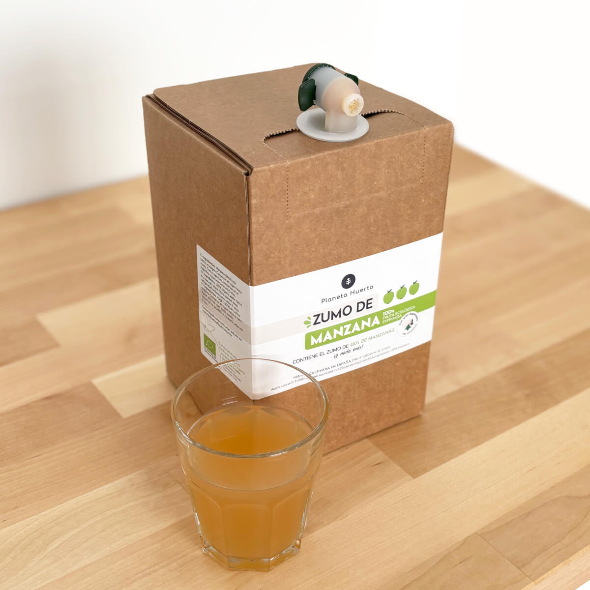 Zumo de Manzana 100% fruta exprimida Eco Planeta Huerto 3 L Bag in Box