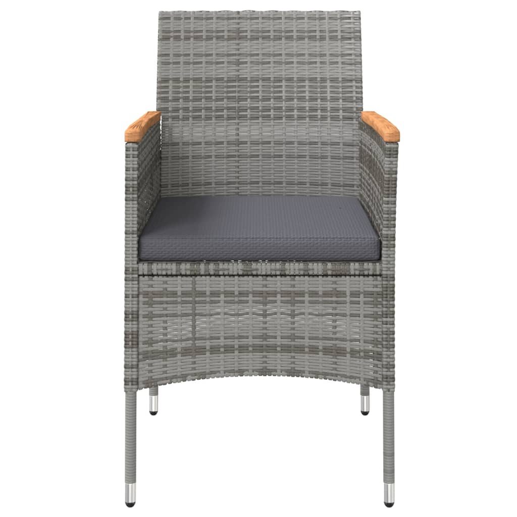 Juego De Comedor De Jardín 3 Piezas Con Cojines Gris Y Negro / Vetonek_5