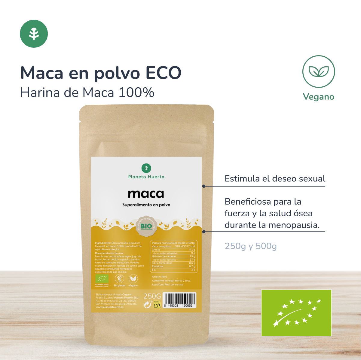 Maca en polvo ECO Planeta Huerto 250 g