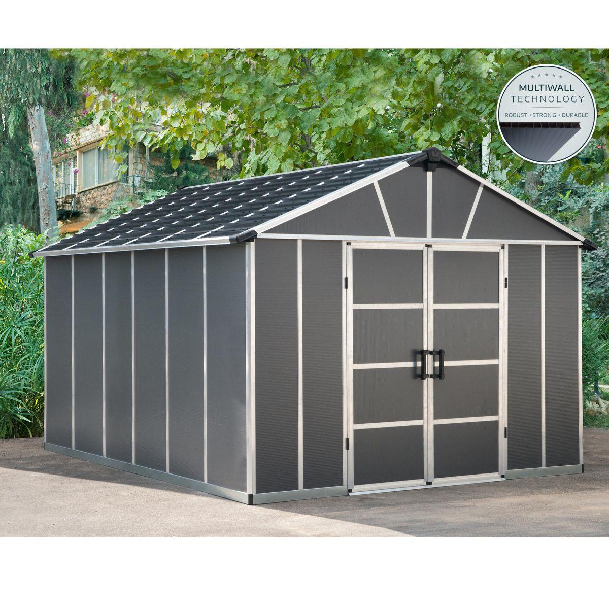 Caseta de jardín Yukon 395x332x252 cm con suelo Canopia by Palram