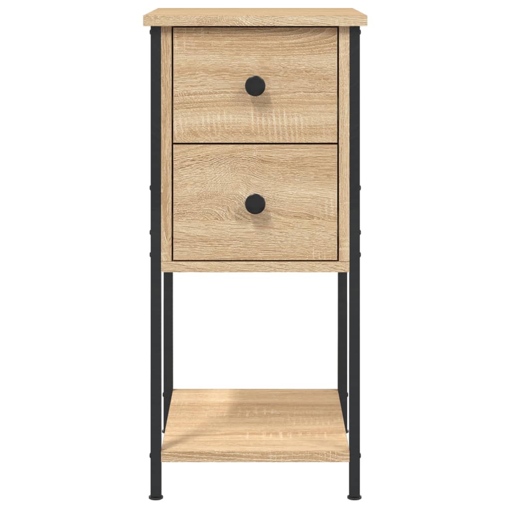 Mesita De Noche Madera De Ingeniería Roble Sonoma 32x42x70 Cm_4