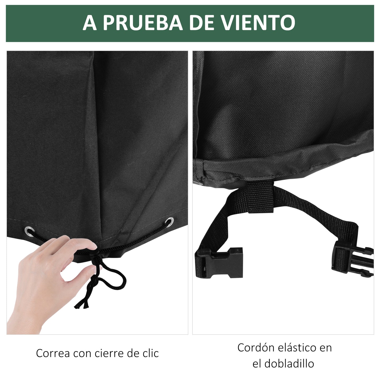 Outsunny Funda Protectora Para Muebles De Jardín 154x94x66 Cm Tela Oxford 600d_5