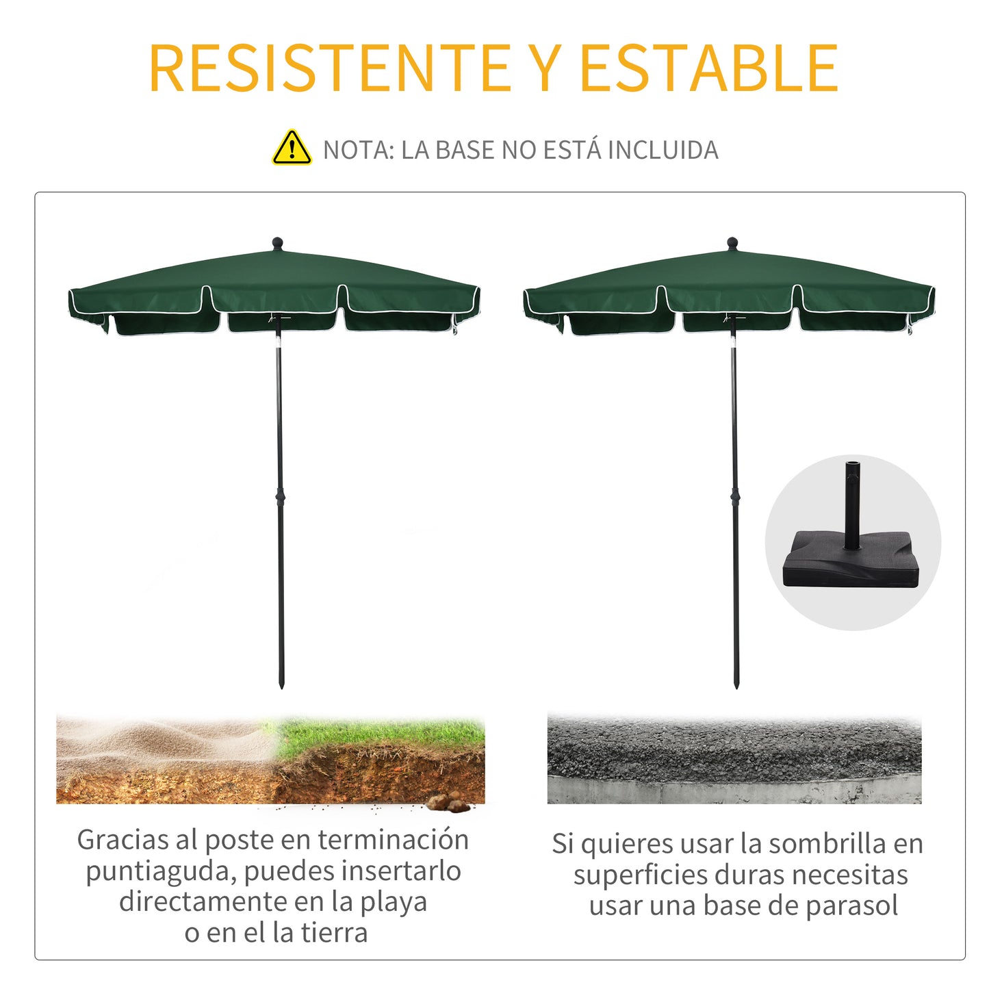 Outsunny Sombrilla De Jardín De Aluminio 2x1,3x2,5 M Verde_5