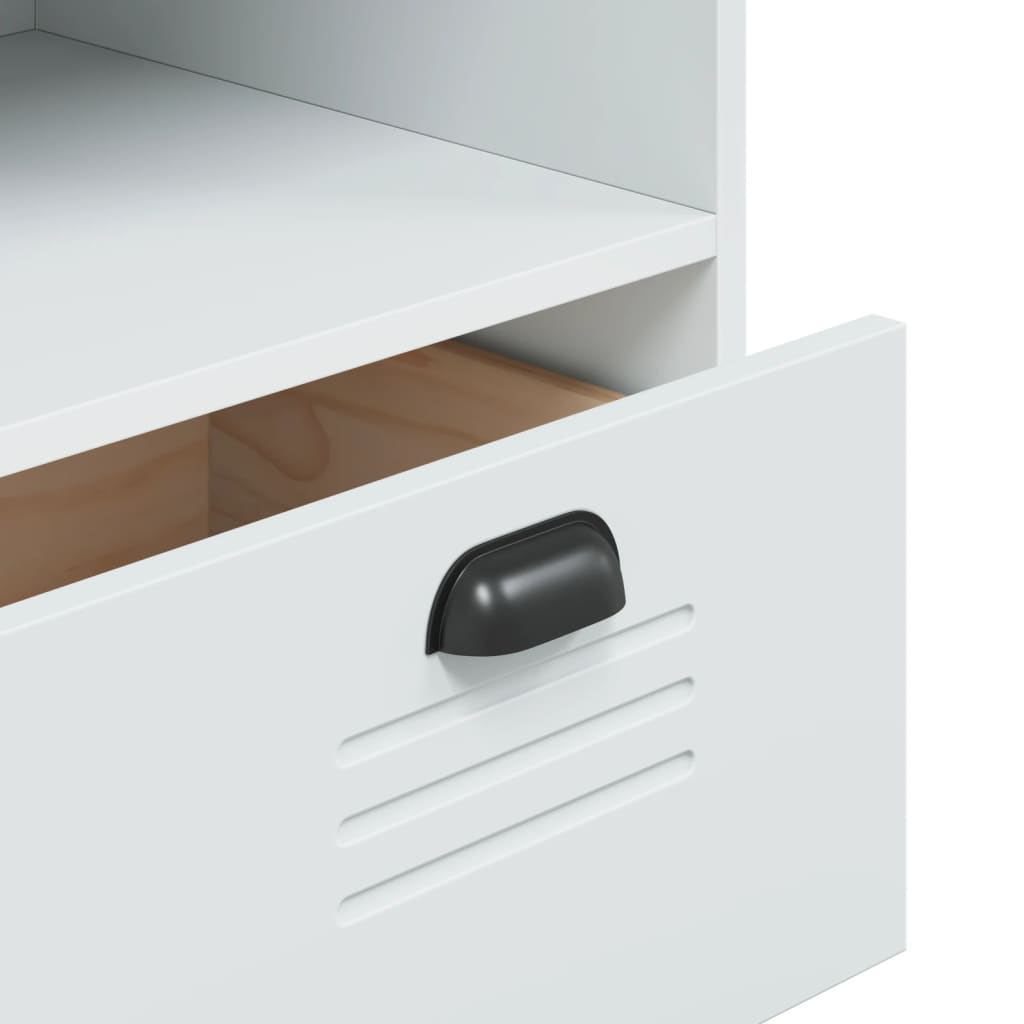 Aparador Alto Viken Madera Maciza De Pino Blanco 80x40x200 Cm / Vetonek_5
