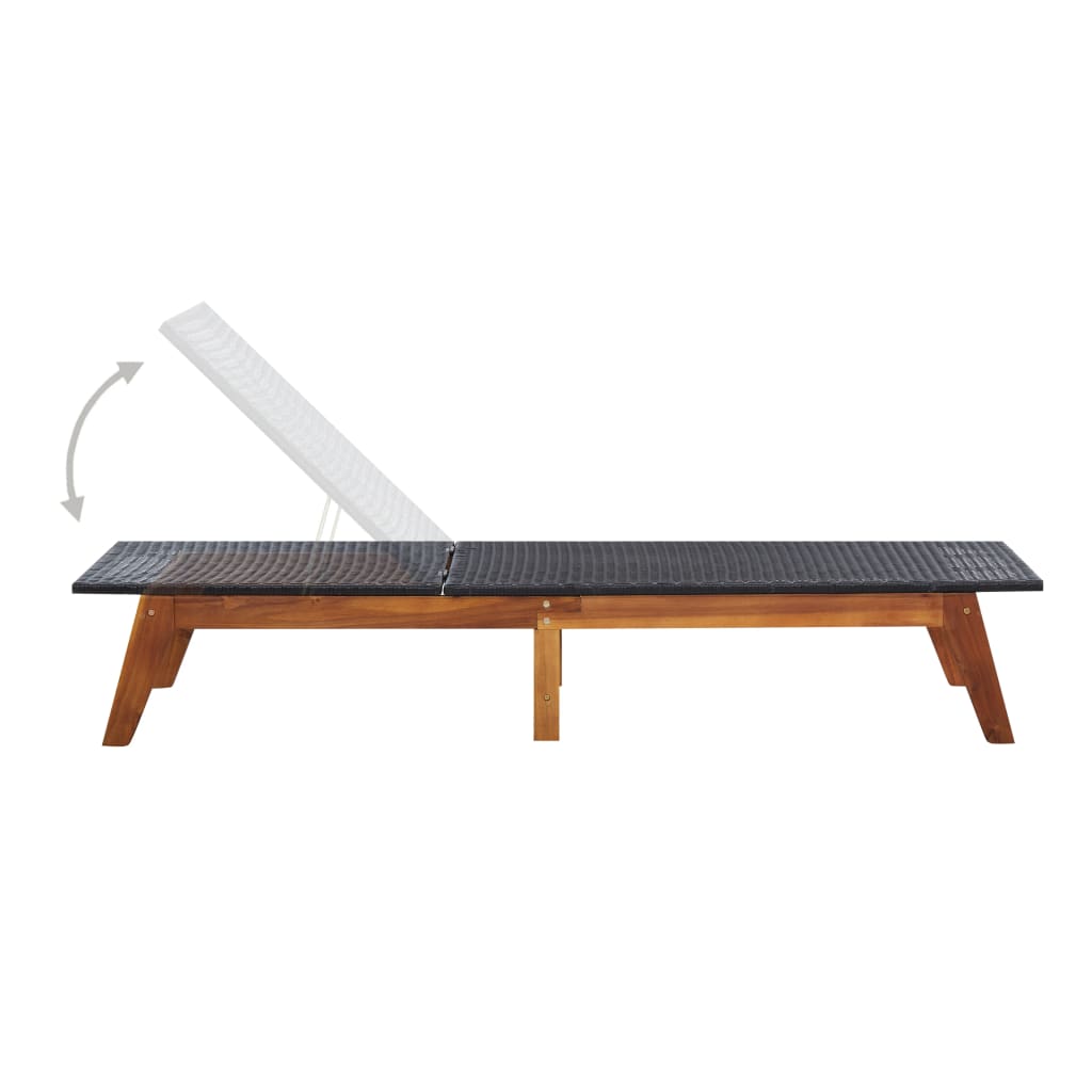 Tumbonas Con Mesa 2 Uds Ratán Sintético Y Madera Maciza Acacia_4