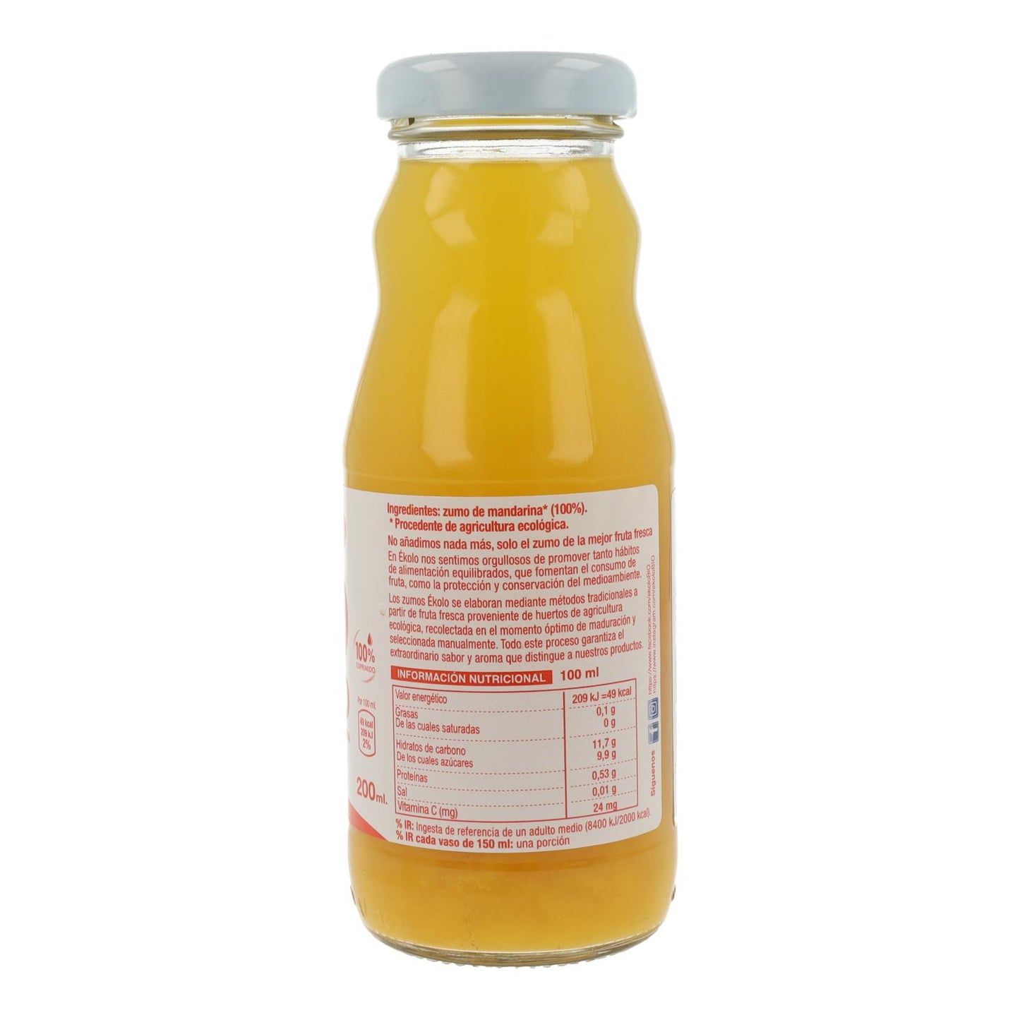Zumo de Mandarina Bio 100% exprimido Ékolo 750 ml