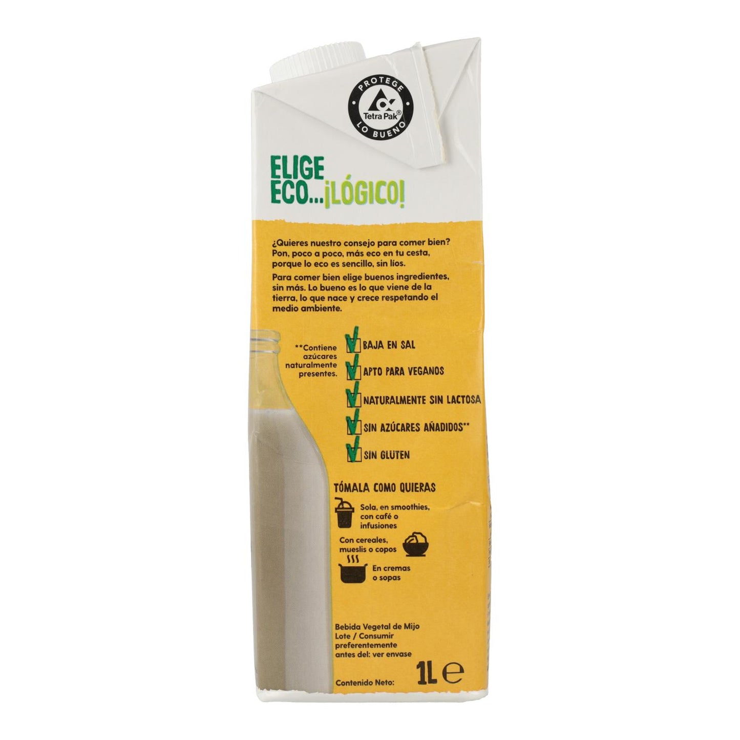Bebida Vegetal de Mijo sin azúcar añadido, 1L Ecocesta