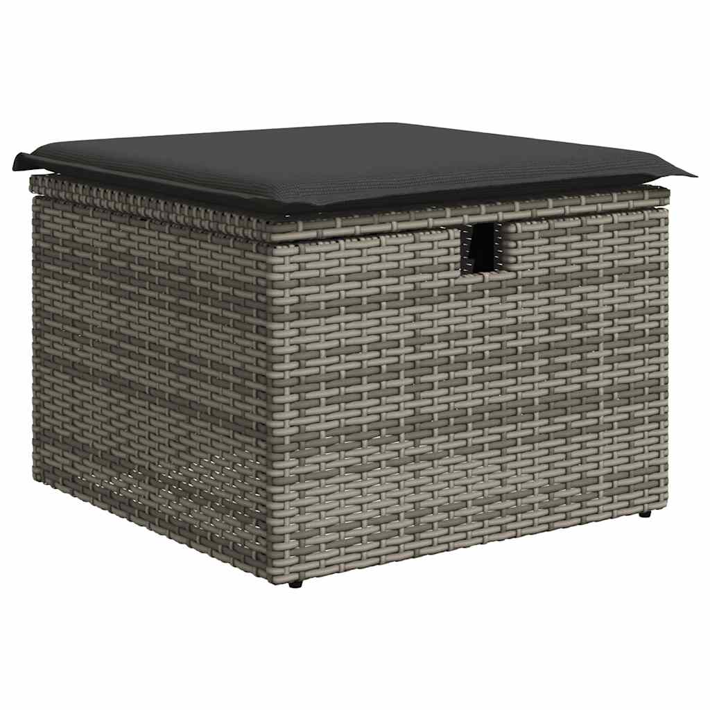 Set Sofás Jardín Y Cojines 9 Pzas Ratán Sintético Acacia Gris / Vetonek_5