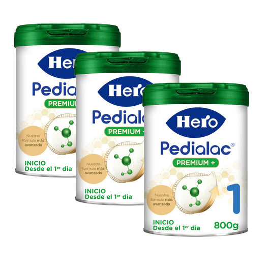 Pack 3 x Pedialac Leche Premium 1, Hero Baby, 800 g