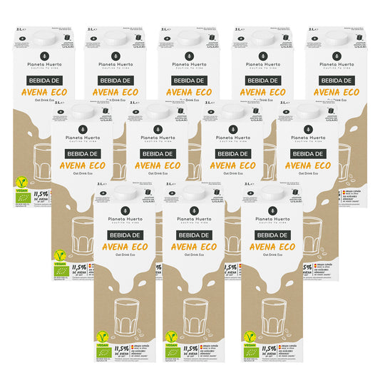 Pack 12x Bebida de Avena ECO Planeta Huerto 1L