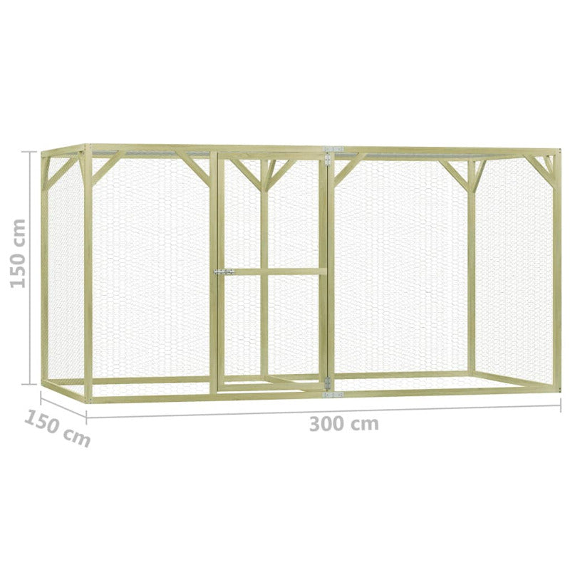 Vidaxl Gallinero De Madera De Pino Impregnada 1,5x3x1,5 M_5