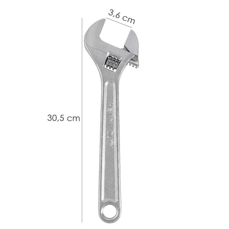 Llave Ajustable Moleta 12 / 300 Mm. Llave Inglesa, Llave Apriete, Llave Ajustable