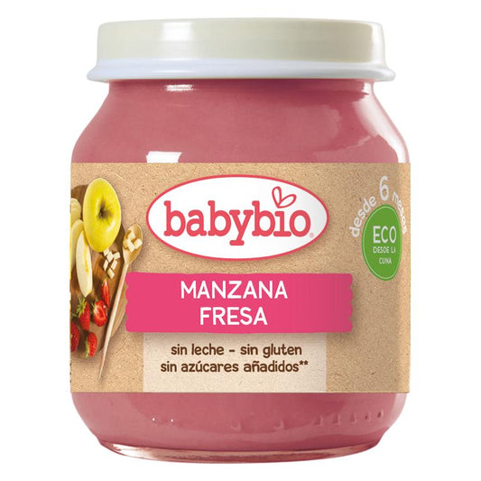 Tarrito Menú Manzana y fresa, 130 g. Babybio