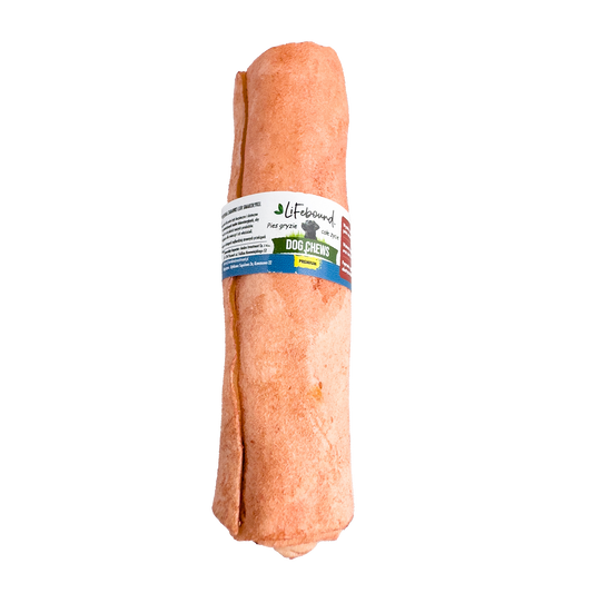 Lifebound - Hueso Masticable Natural Para Perros De Cuero De Ternera Forma Hueso Sabor Cordero - 10 Piezas XXL