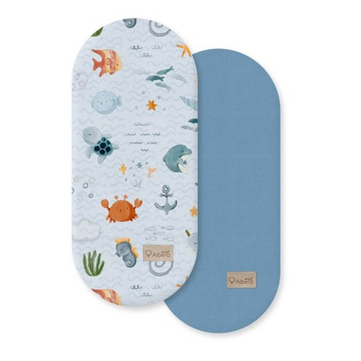 Pack 2 Bajeras Capazo Algodón Satinado Y Muselina Sea World