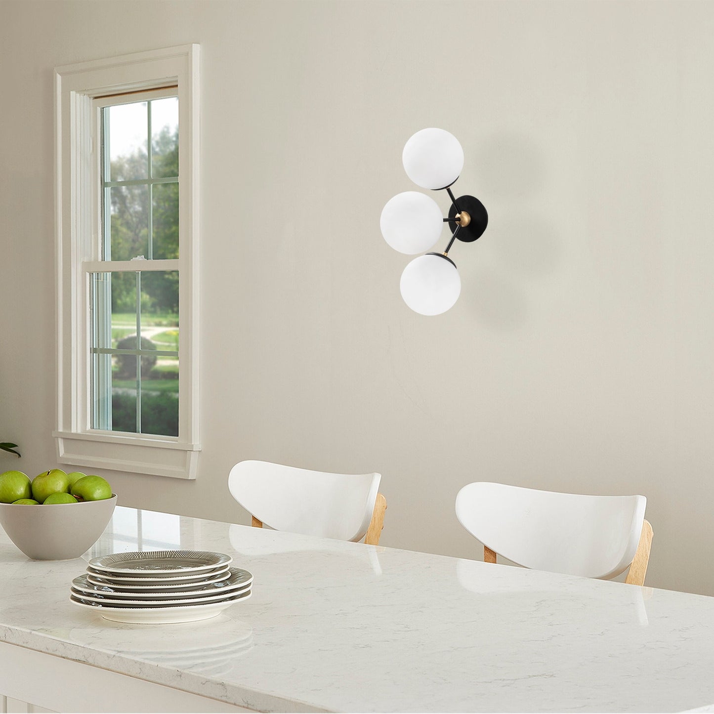 Aplique De Pared, Metal , Negro
blanco, 15x30x44, Casquillo 3 X E 27 Max 40 W_5