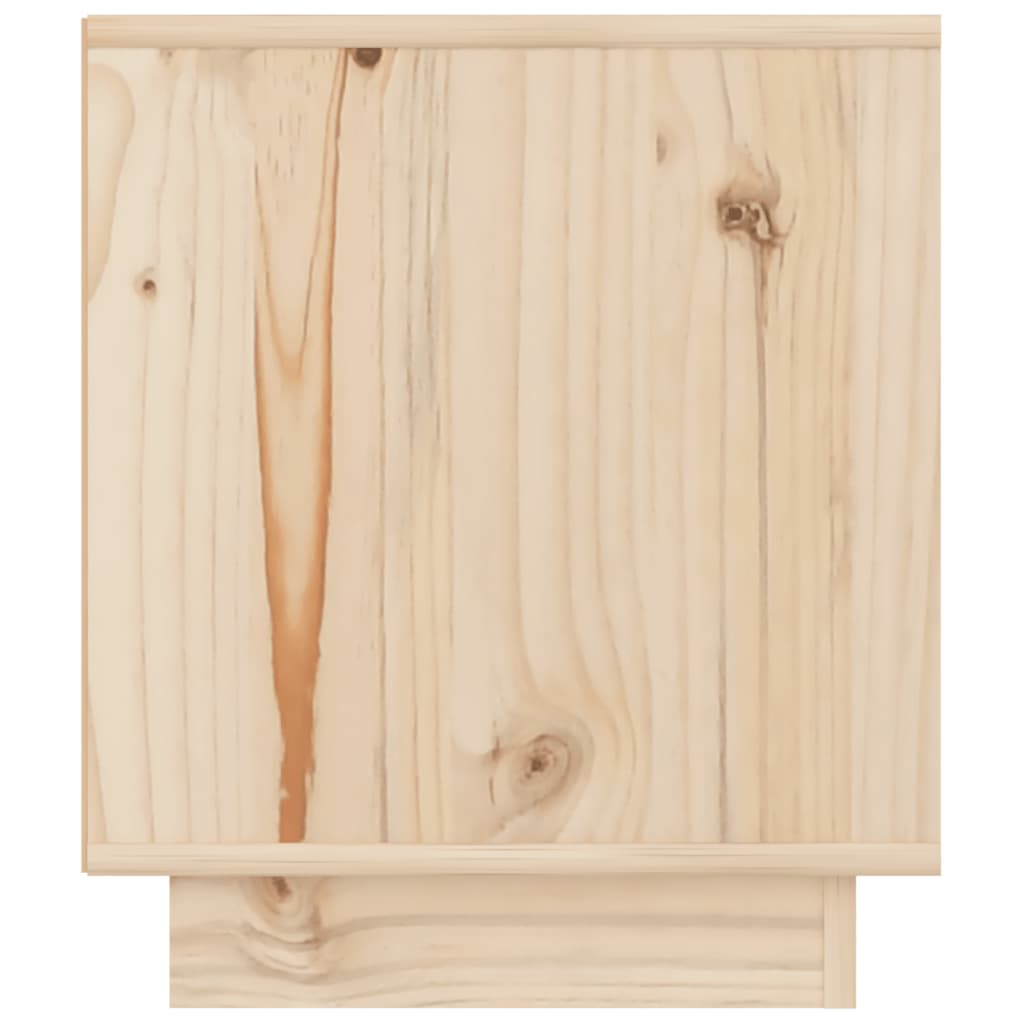 Mesita De Noche De Madera Maciza De Pino 40x34x40 Cm_4