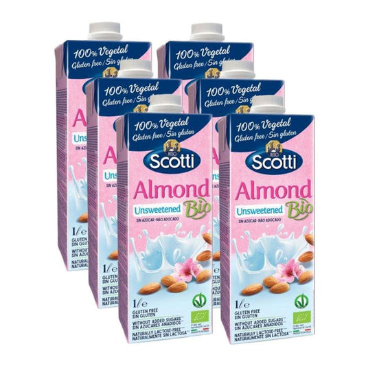 Pack x 6 Bebida de Almendras sin azúcar BIO Scotti 1 L