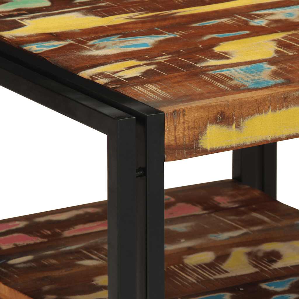 Mesa De Centro Multicolor 50x50x38 Cm Madera Maciza Reciclada_4