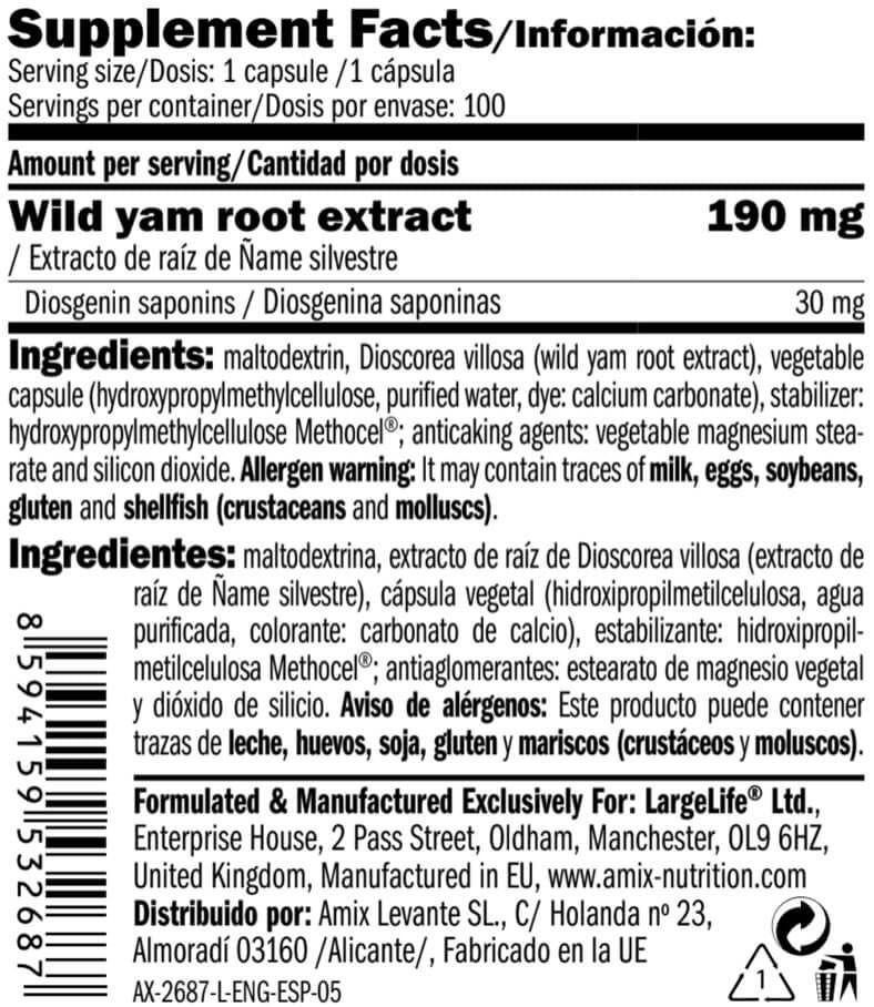 Diosgen Stimulator - 100 Cápsulas - Complejos H Crecimiento - Amix Nutrition_5