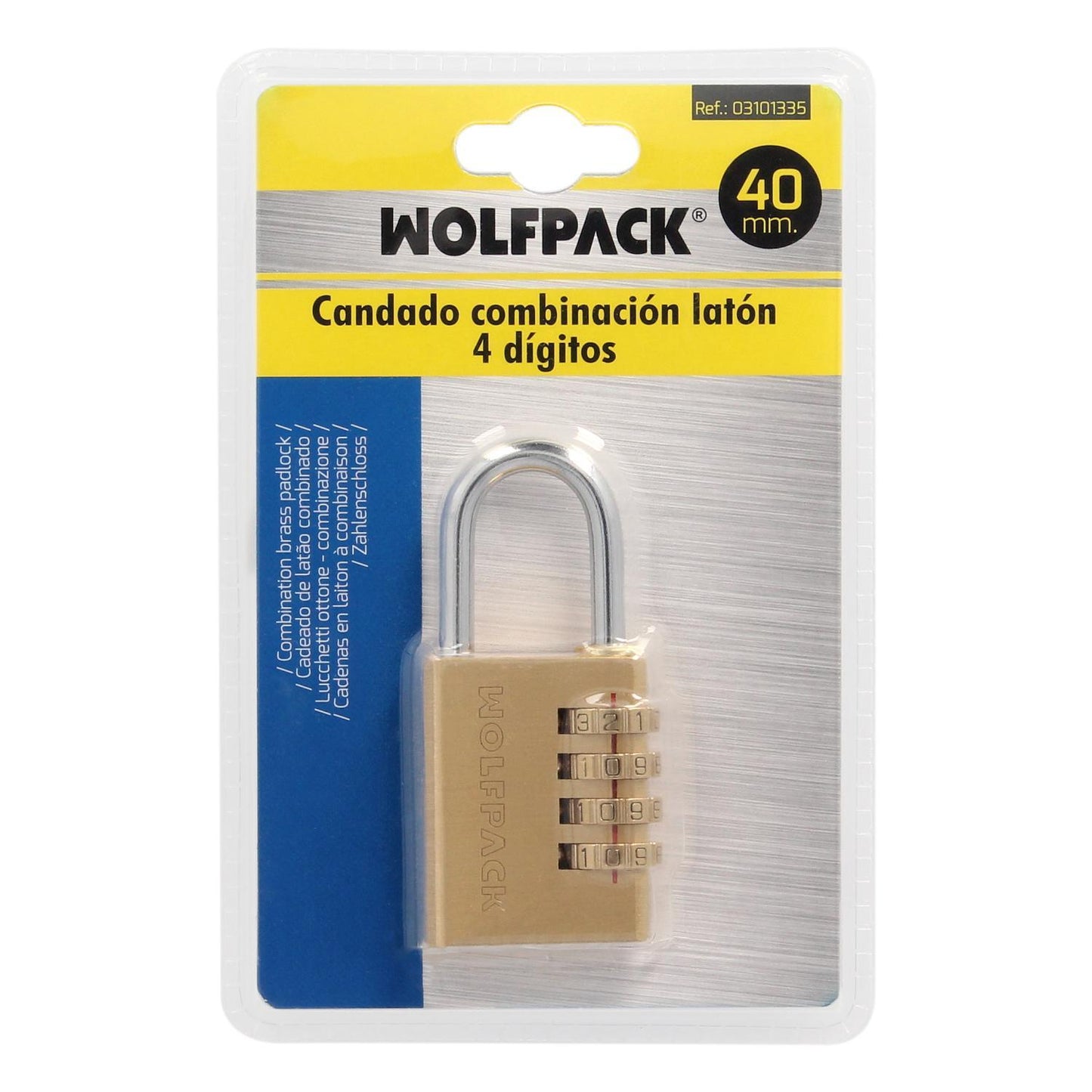 Candado Combinación Laton 40 Mm. 4 Dígitos
