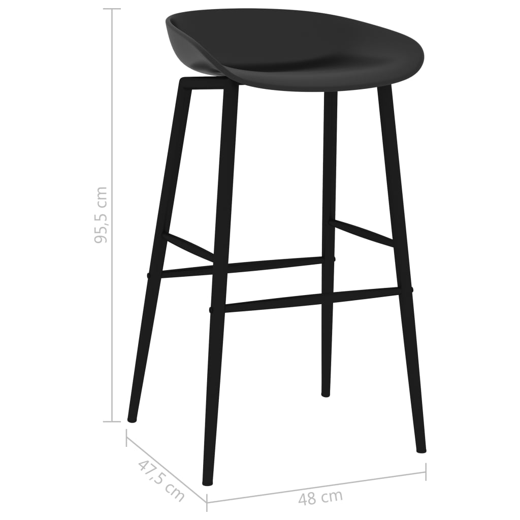 Taburetes De Cocina 4 Unidades Negro_5
