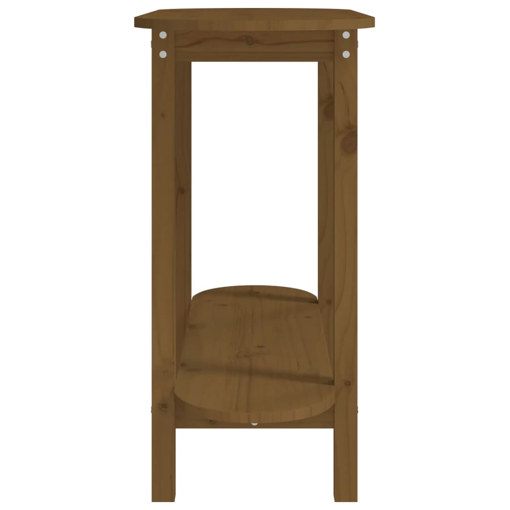 Mesa Consola De Madera Maciza De Pino Marrón Miel 110x40x80 Cm_4