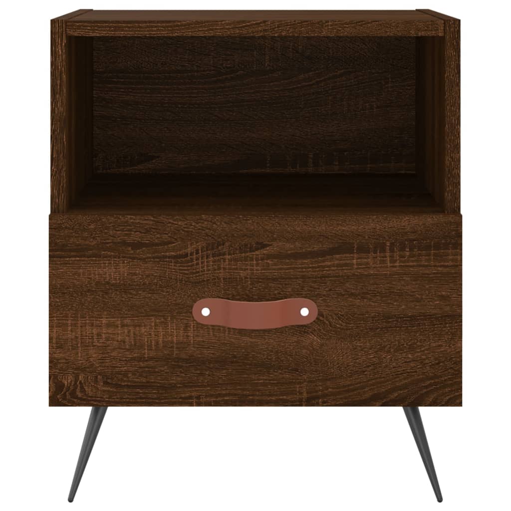 Mesita Noche 2 Uds Madera Ingeniería Marrón Roble 40x35x47,5 Cm_4