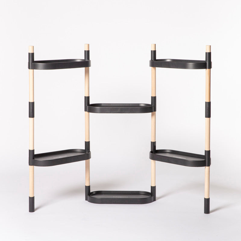 Soporte Modular Citysens De 6 Bandejas Negro, Con 3 Plantas De Regalo_3
