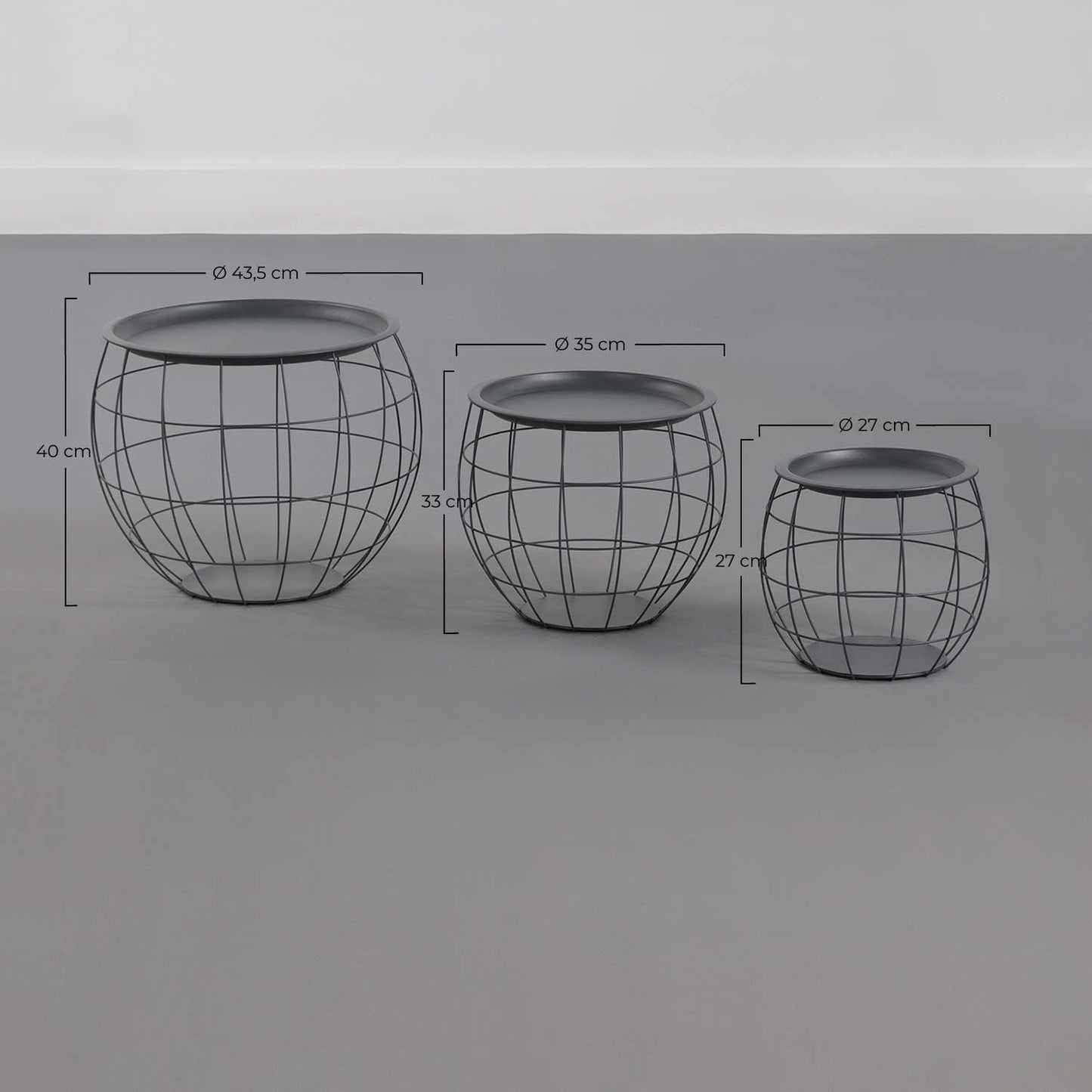 Kit 3 Mesitas De Centro Redondas Baloon Thinia Home_5
