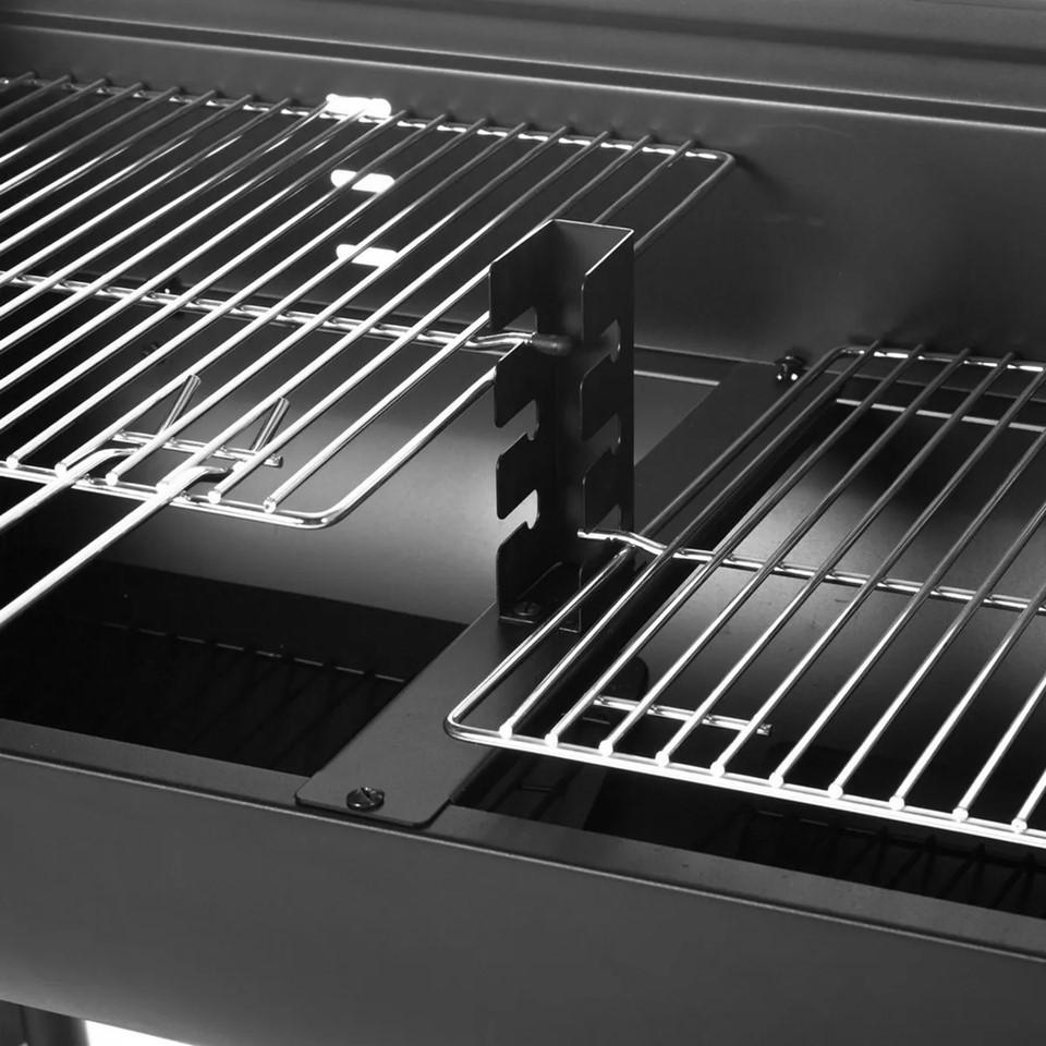 Barbacoa Carbón Rectangular Acero Negro 107 X 58 X 94 Cm Ldk Garden