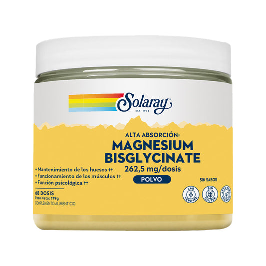 Polvo Magnesium Bisglicinate (Magnesio Bisglicinato), Solaray,179 gr
