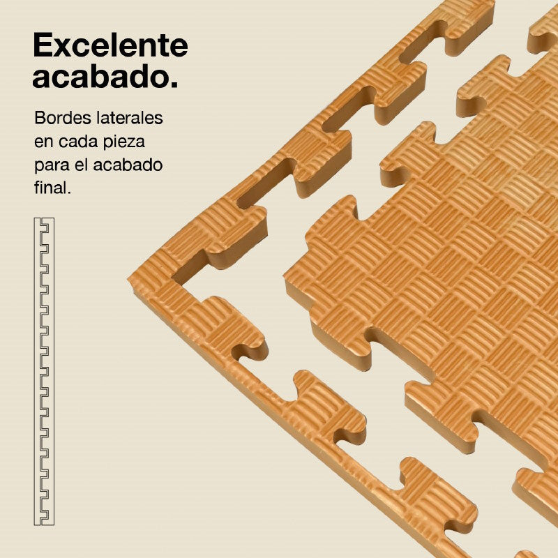 Jowy Tatami Puzzle 2cm 100x100cm – Superficie 5 Líneas Madera