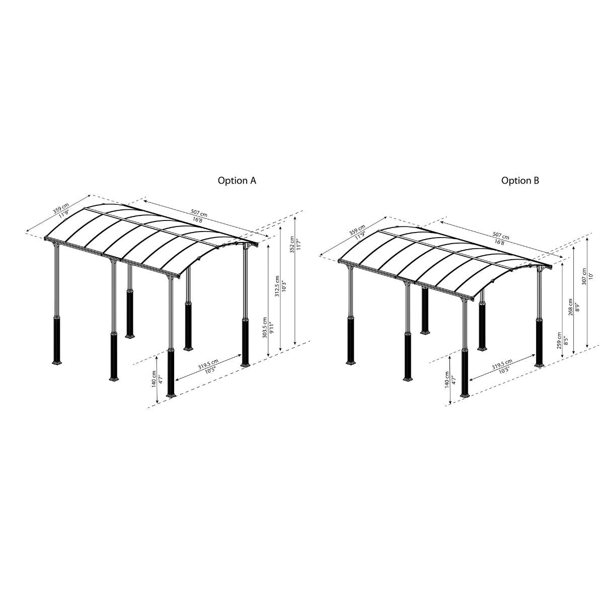 Cochera Carport Alpine 507x360 cm