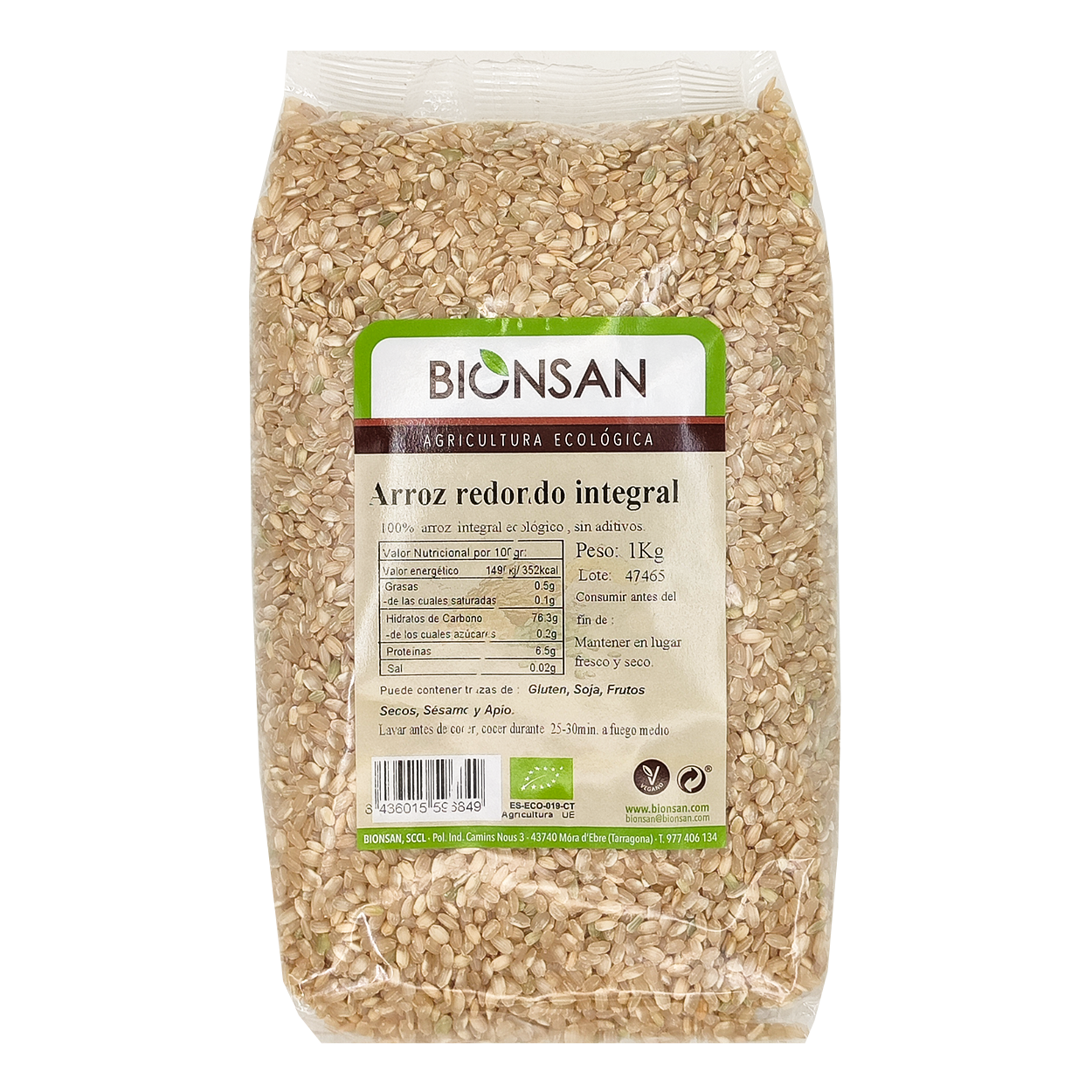 Arroz Redondo Integral Eco Bionsan 1kg_0