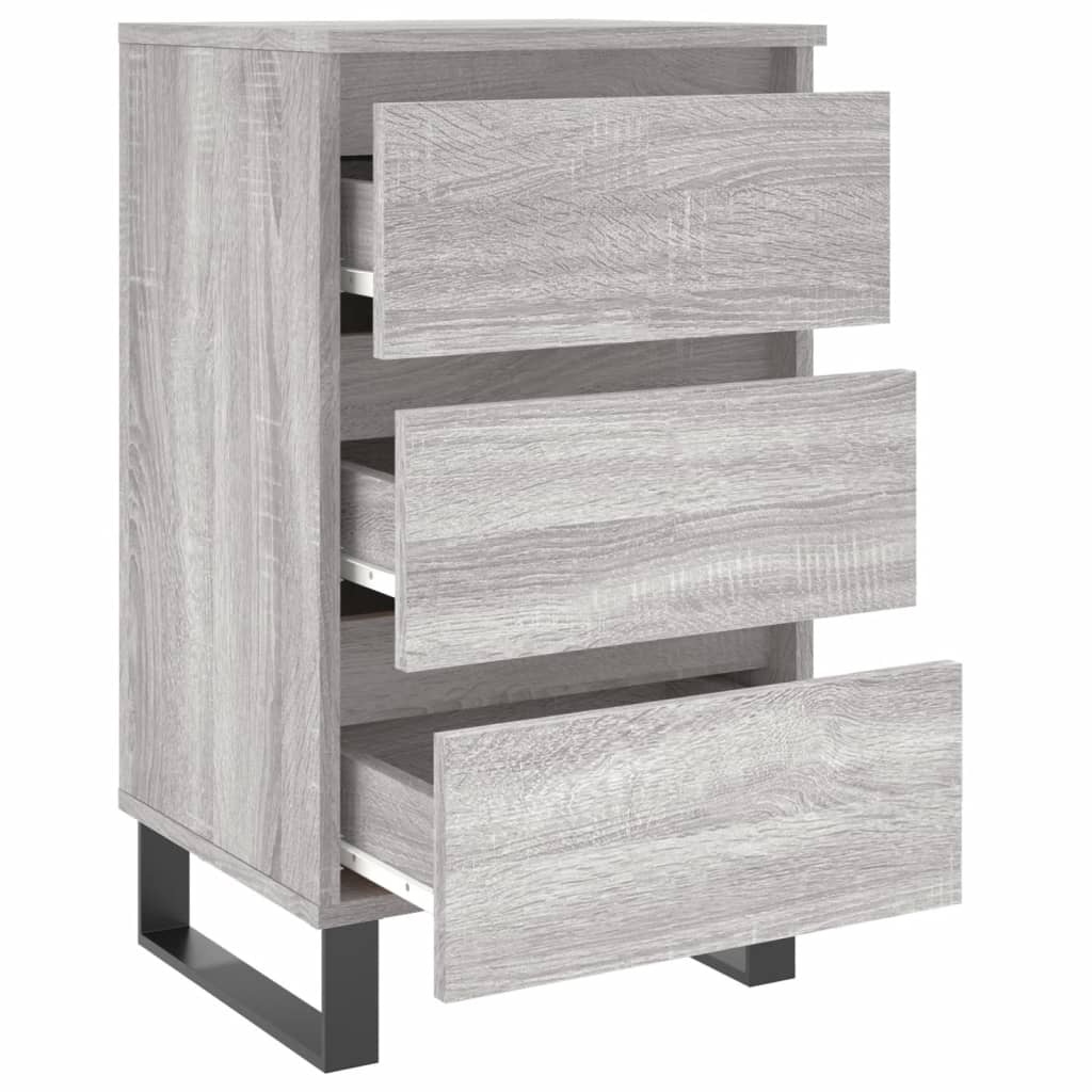 Mesita De Noche 2 Uds Madera Ingeniería Gris Sonoma 40x35x69 Cm_4