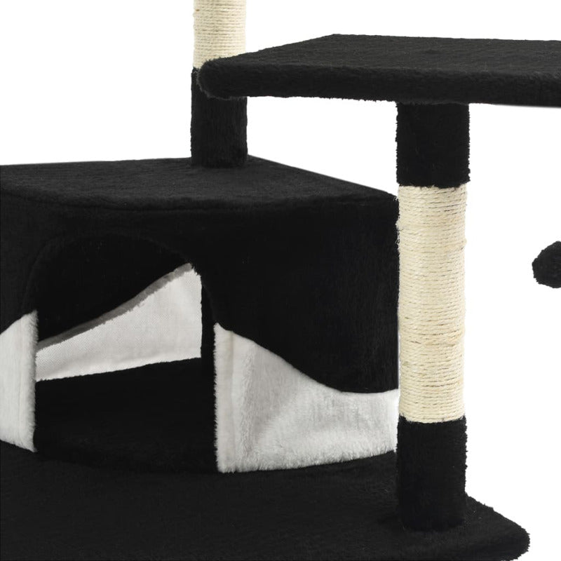 Vidaxl Rascador Para Gatos Con Poste De Sisal Negro Y Blanco 203 Cm_5