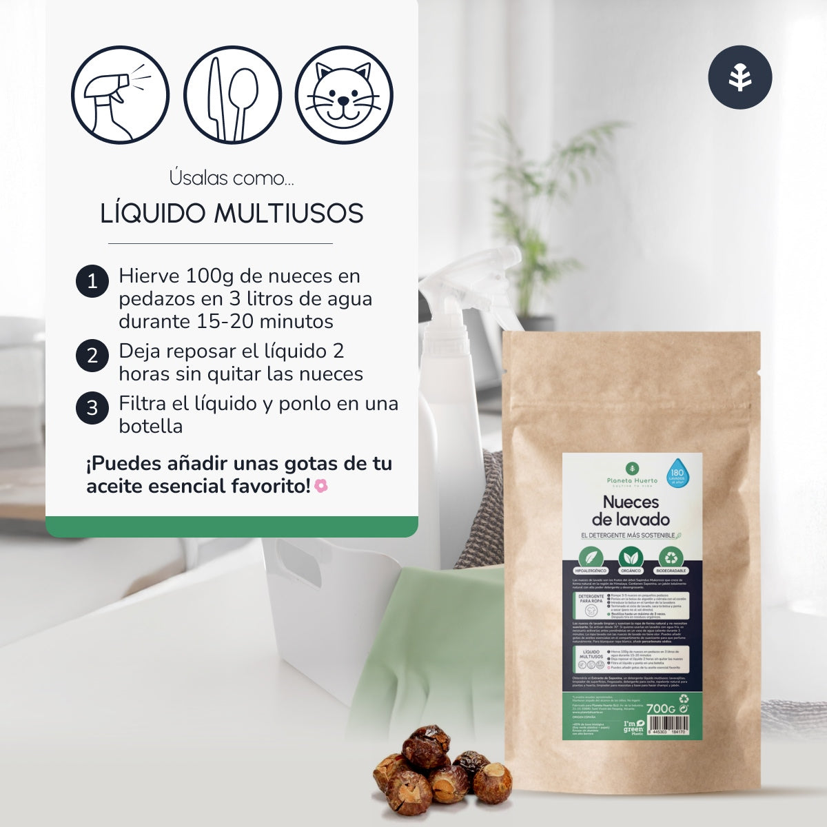 Nueces de Lavado Planeta Huerto 700 gr