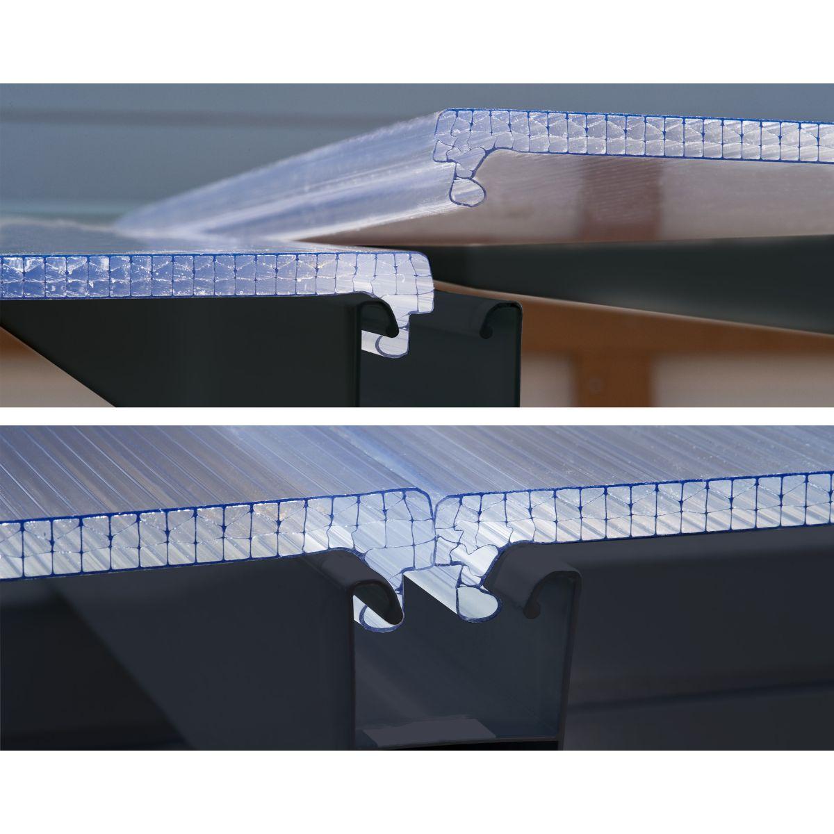 Pérgola adosada cerrada aluminio San Remo gris 385x435 cm Canopia by Palram