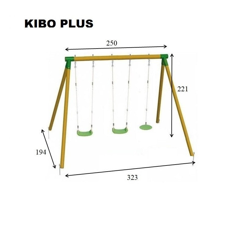 Columpio Doble De Madera Redonda Masgames Kibo Xl Plus.