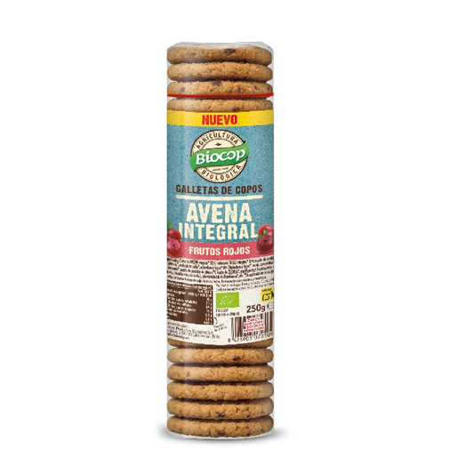 Galletas de Copos de Avena Integrales con Frutos Rojos Biocop 250g