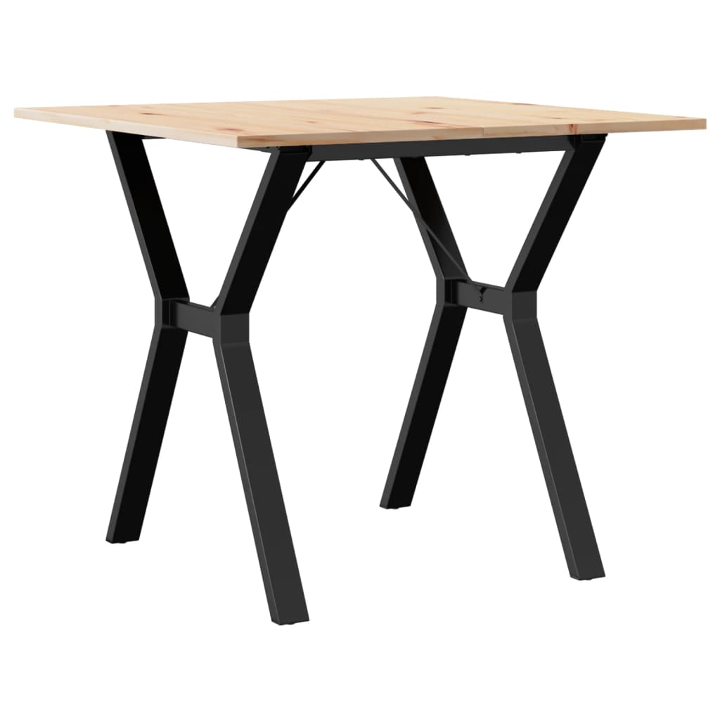 Mesa De Comedor Marco Y Madera Maciza Pino Y Acero 80x80x75 Cm_4