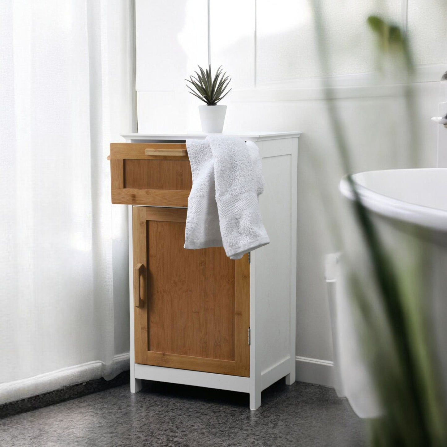 Well Home Armario En Mdf Color Bambú H.70cm