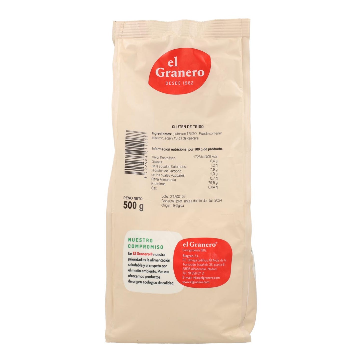 Gluten de trigo El Granero 500 gr