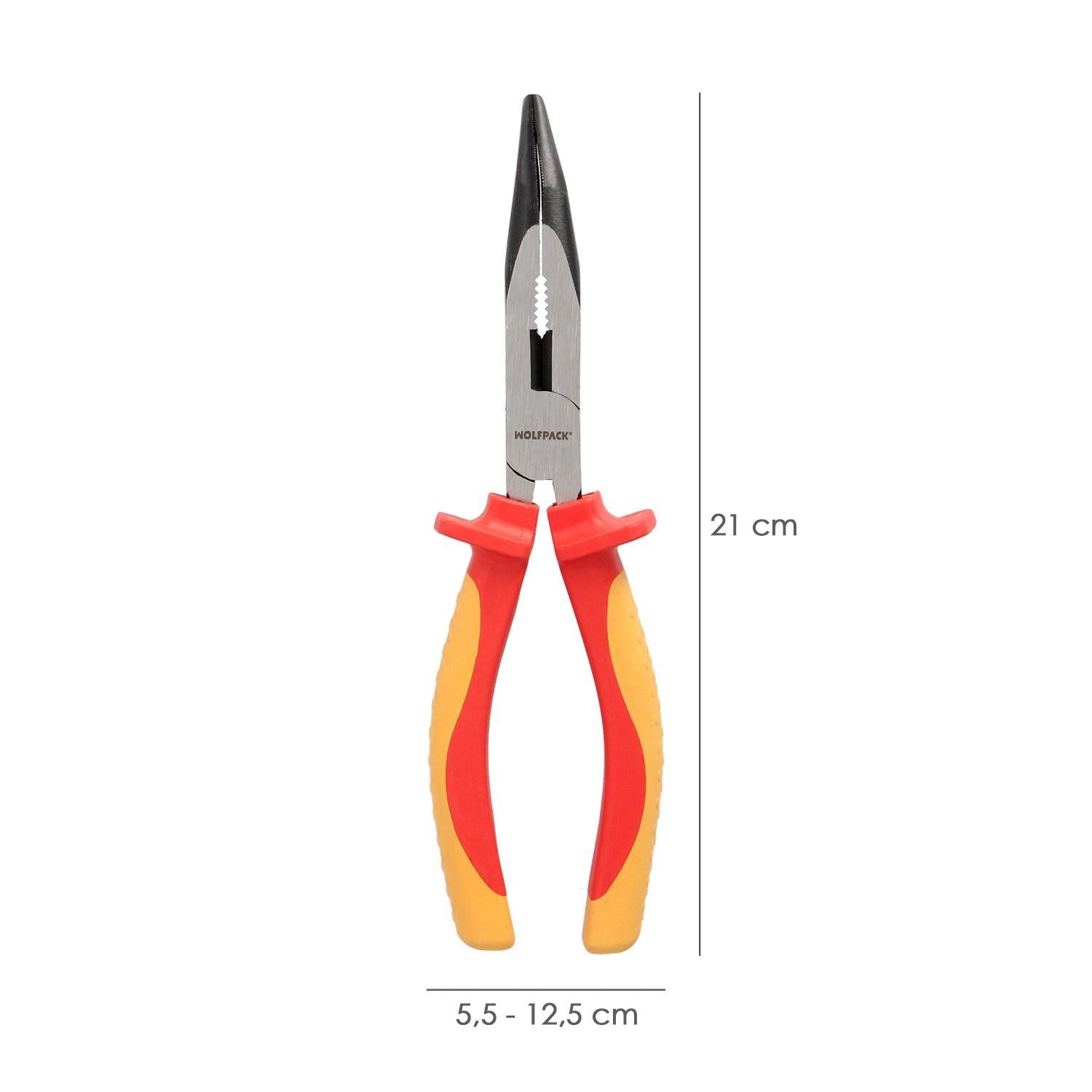 Alicates Boca Curva 200 Mm. Mangos Aislados Acero Cromo Vanadio Pelacables, Corta Cables, Pelador Cables